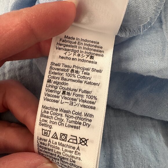 NWT J. Crew V-Neck Midi Maxi Dress Soft Cotton Gauze Large Tall Long LT Blue - Picture 9 of 11